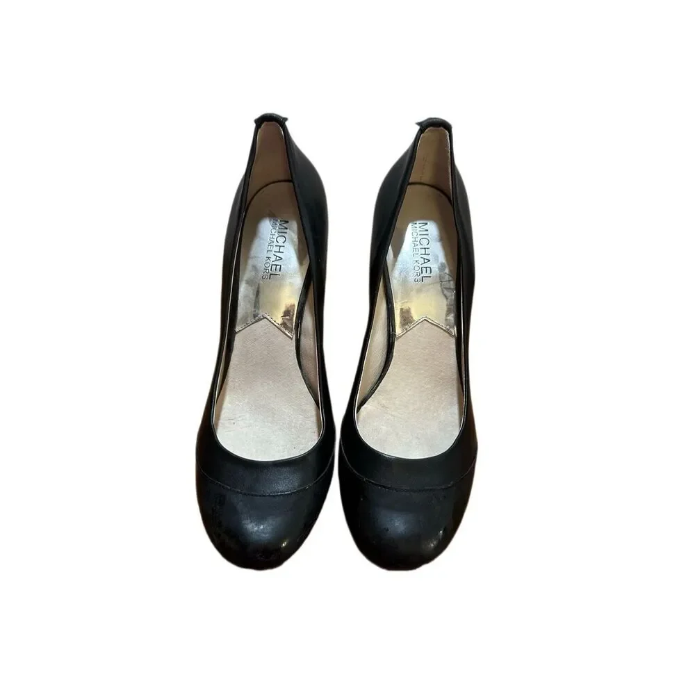 Michael Kors Black Leather Heels Sz 8